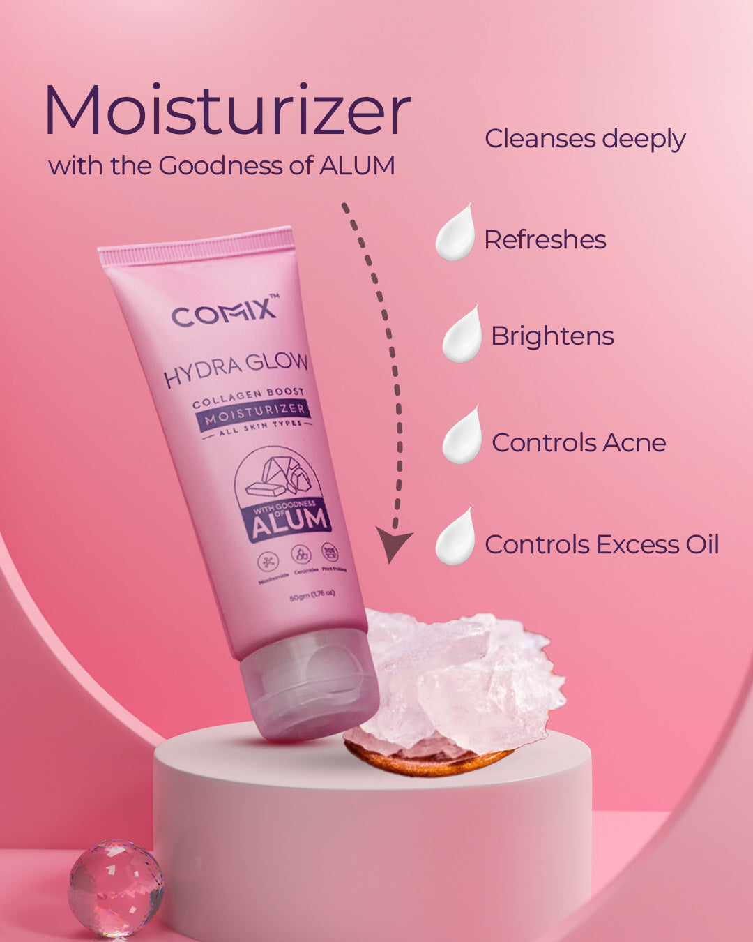 HYDRA GLOW - COLLAGEN BOOST - MOISTURIZER WITH GOODNESS OF ALUM