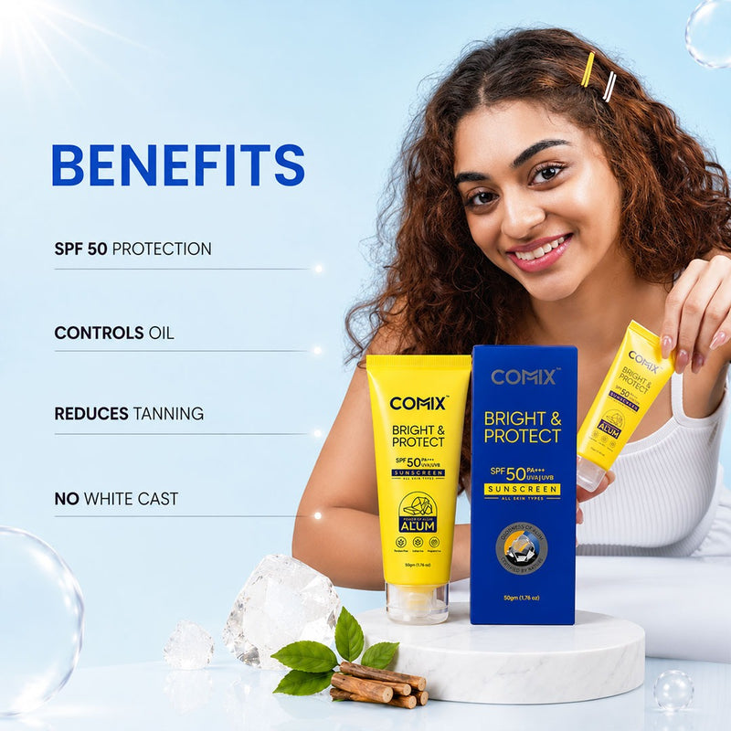BRIGHT & PROTECT SUNSCREEN WITH GOODNESS OF ALUM